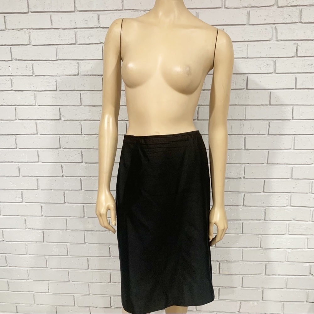 Oleg Cassini Women’s Black Pencil Skirt‎ With Pleated Back